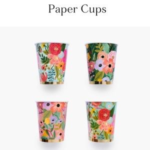 Rifle Paper Co. Garden Party Paper Cups Party Supplies with Gold Foil Trim